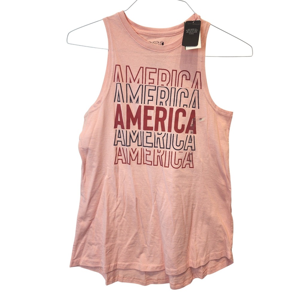 Isaac Morris Ltd America Repeat Tank Top Coral‎ Pink Junior XS NWT